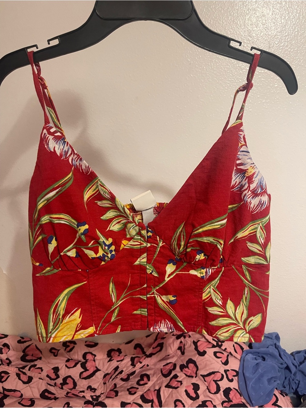 a new day Red Floral V-Neck Camisole